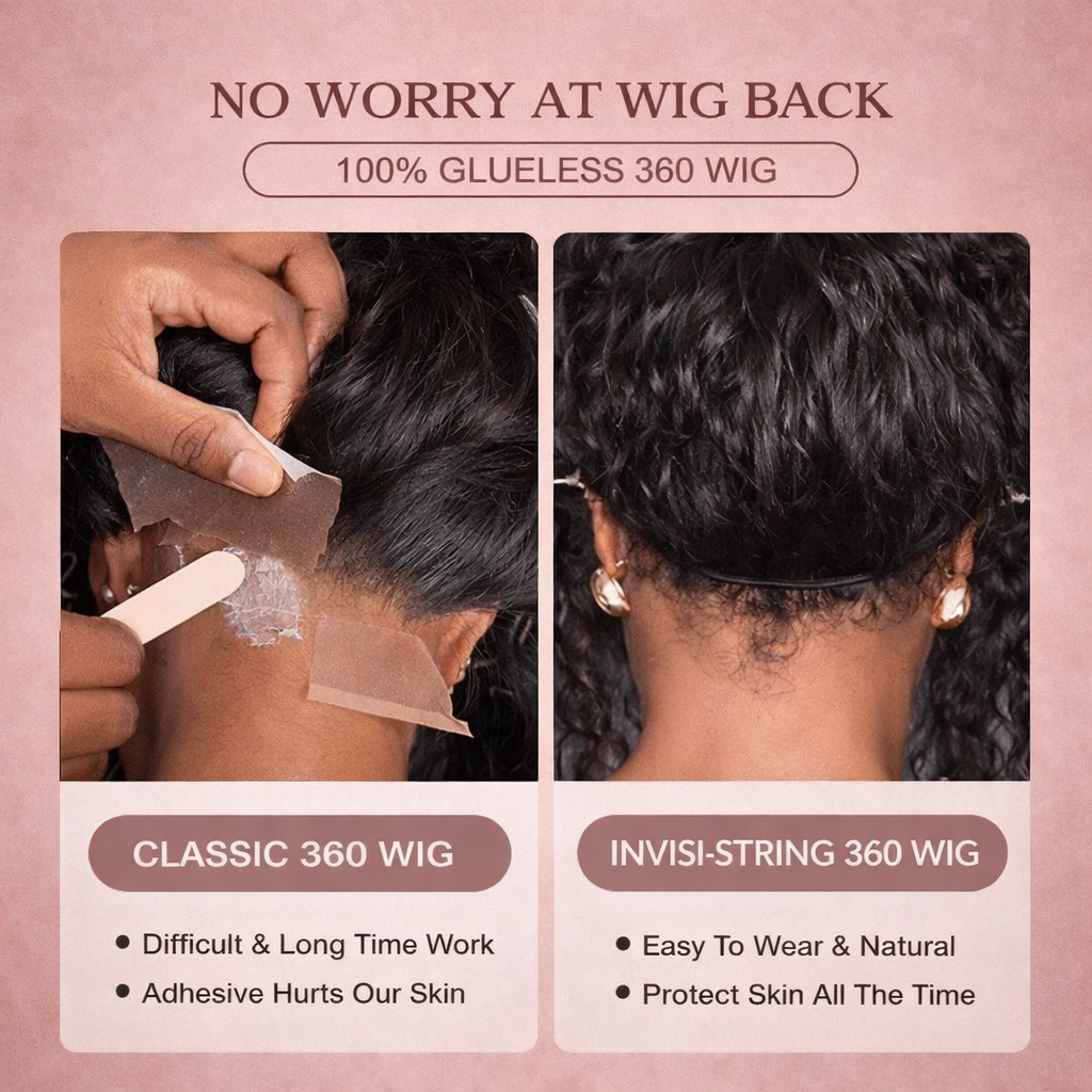 360° HD Lace Glueless Wig – Adjustable Invisi-Strap Forher