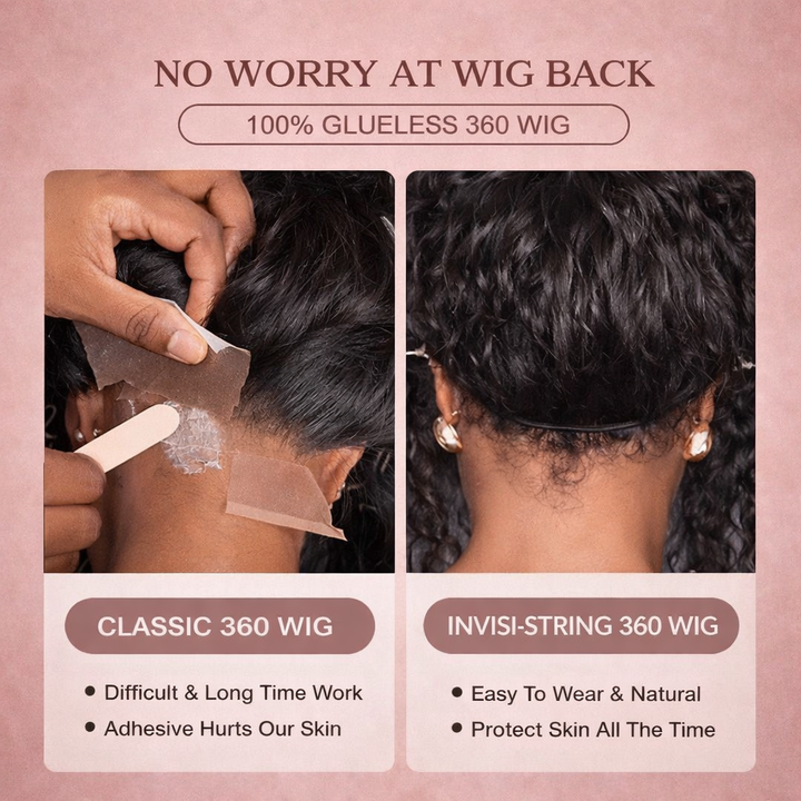 360° HD Lace Glueless Wig – Adjustable Invisi-Strap Forher