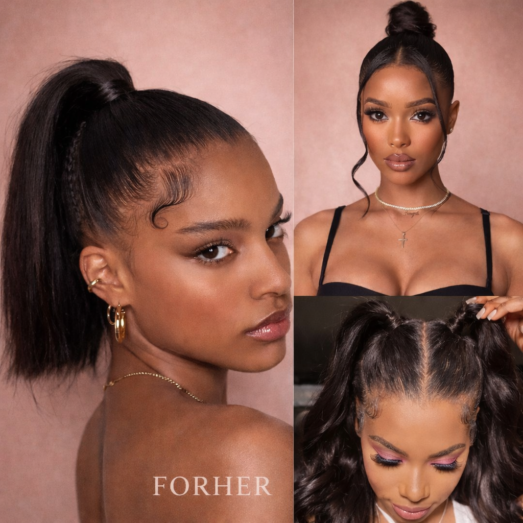 360° HD Lace Glueless Wig – Adjustable Invisi-Strap Forher