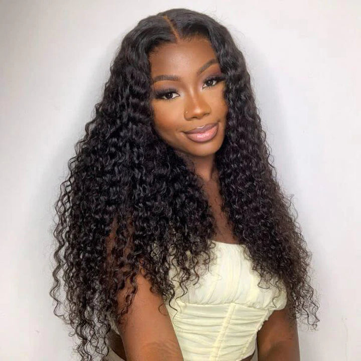 Water Wave 360 Fit Glueless Wear Go Wigs Pre-Cut Lace Bleached Knots Wear Go Wigs with Invisi Drawstring